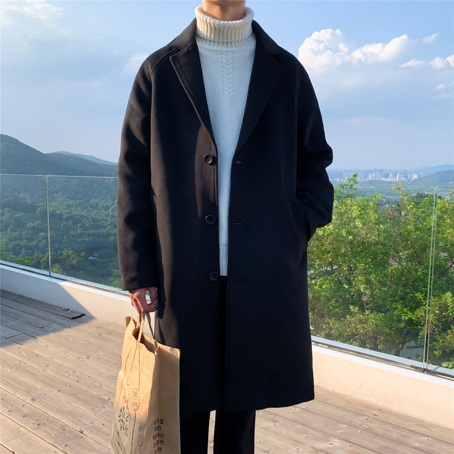 Wool Blend Coat Grey Mans Clim - Outdoor Adventure Recreation recension och pris